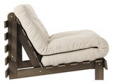 Roots 90 Sofa bed, Brown lacquered pine, Beige