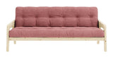 Grab Sofa Bed, Lacquered Pine, Sorbet Pink Velvet