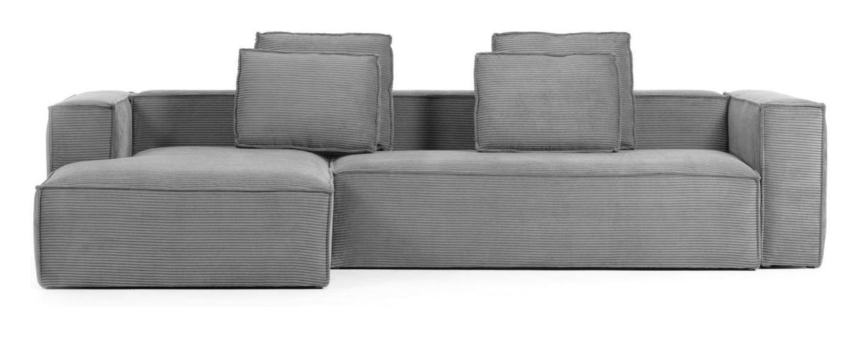 Block 3-pers. Sofa with left-facing chaise Dark Gray Velvet