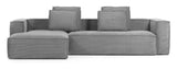 Block 3-pers. Sofa with left-facing chaise Dark Gray Velvet