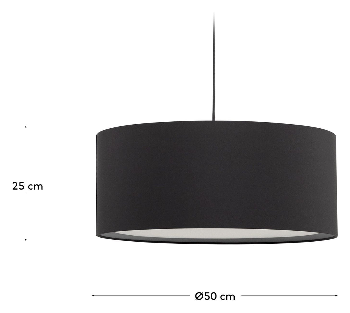 Santana Ceiling Lamp Shade, Black, Ø50