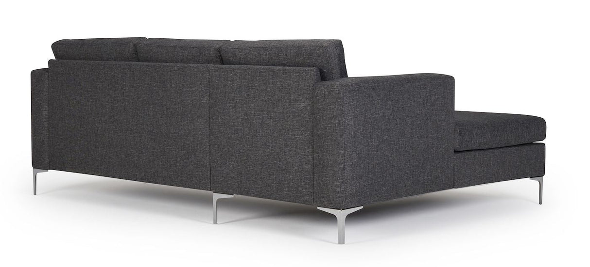 Shea 2-pers. Sofa Gray, with left-facing chaise longue