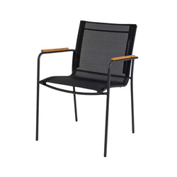 Mood garden chair w/armrests, black/oak