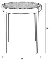 Spike Side Table, Ø50, Rattan/Beech