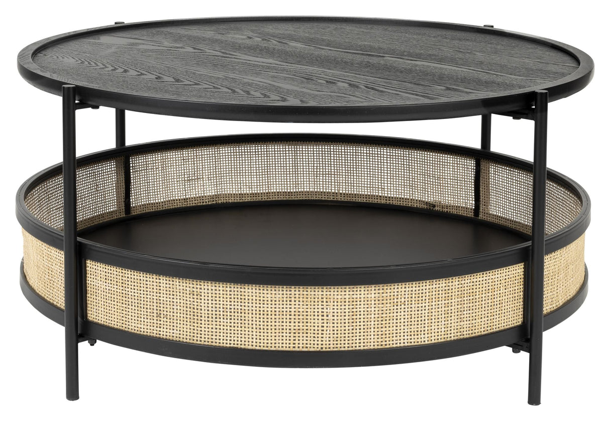 homii Makato Coffee Table Ø80, Black/Nature