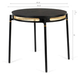 Don´t Stop The Webbing Dining Table Black/Rattan, Ø80