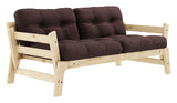 Step sofa bed, pine/brown