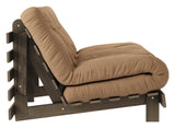 Roots 140 Sofa bed, Brown lacquered pine, Mocca