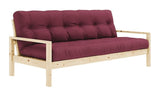 Knob Sofa bed, Lacquered pine, Bordeaux