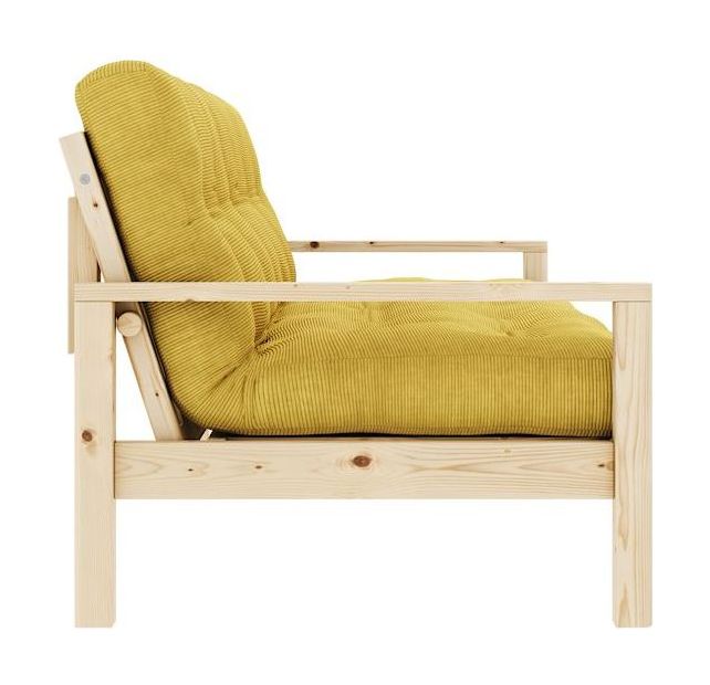 Knob Sofa bed, Lacquered pine, Honey velvet