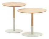 Watse side tables, Set of 2, Oak veneer, Ø40/48