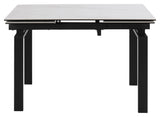 Huddersfield Dining table with glass/ceramics 120/200x85, white