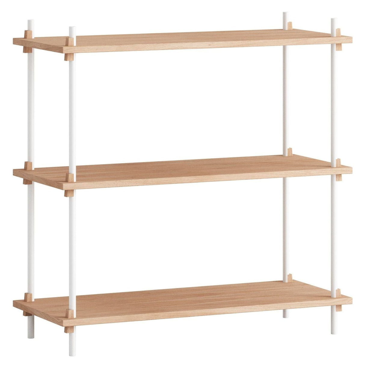 Shelving System, 1 bay, 3 shelves, H:85, Oak/White