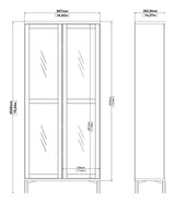 Roomers Vitrine cabinet with 2 doors - White/Oak structure