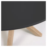 Argo Full Dining Table Ø119, Black Lacquered Top