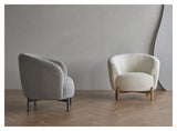 Spruce Armchair, Offwhite Bouclé, matte black metal leg