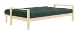 Knob Sofa bed, Lacquered pine, Seaweed velvet