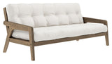 Grab Sofa bed, Brown lacquered pine, Off white