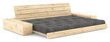 Base Sofa bed with Sideboxes, Charcoal/nature