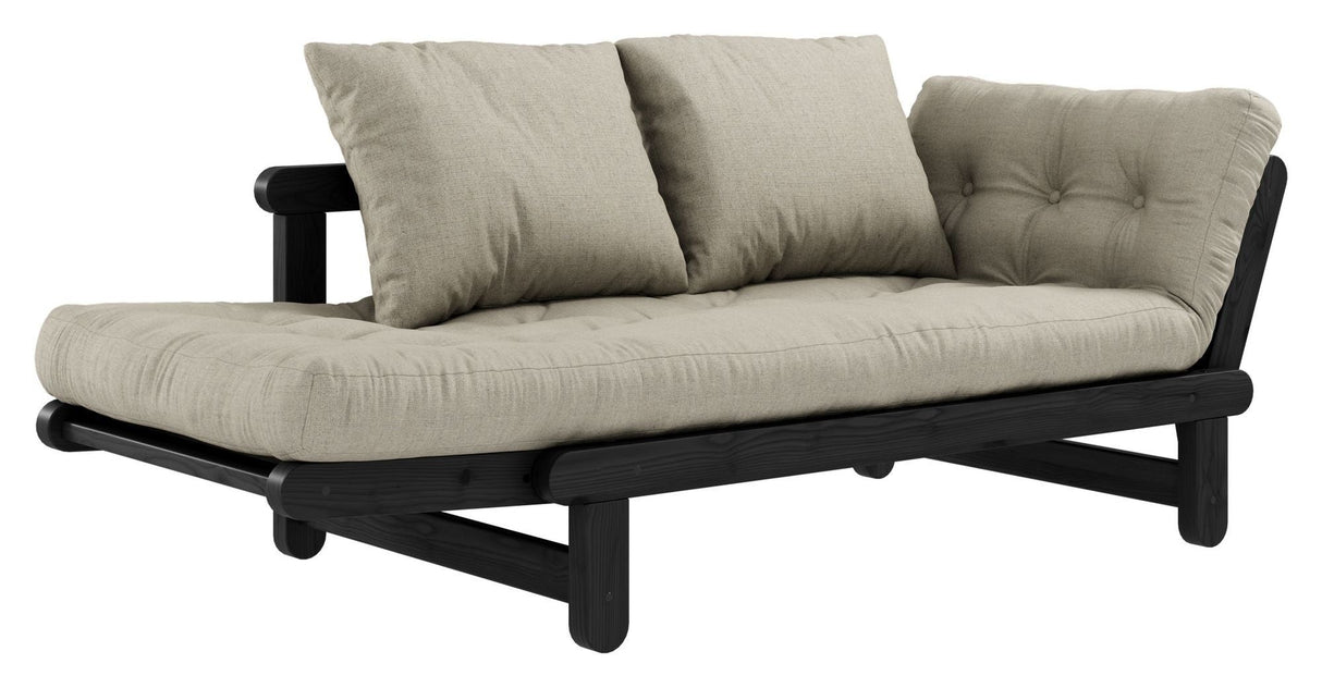 Beat Sofa bed, black, Pine/Linen