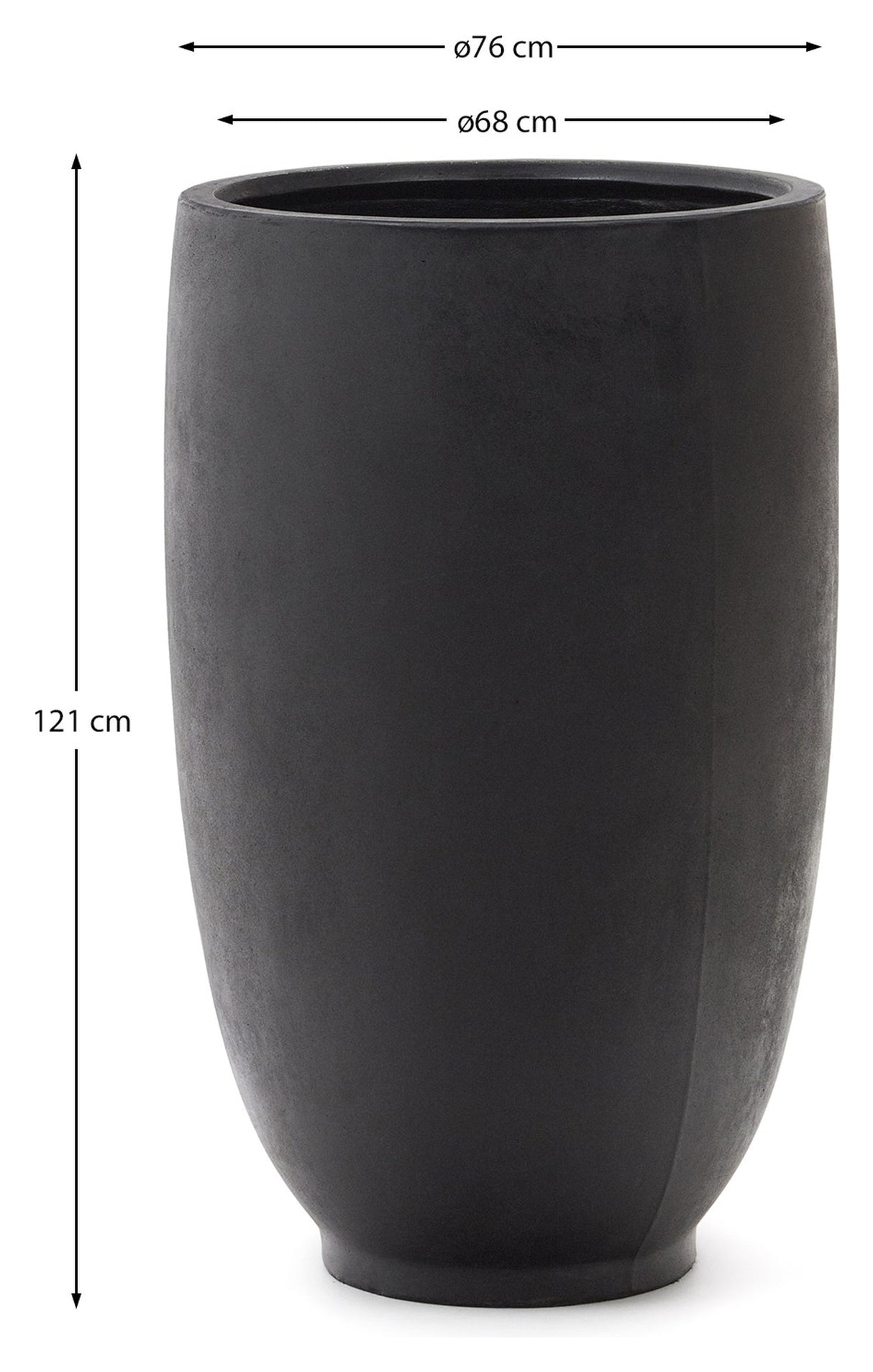 Cement Jar, Black Ø 75 cm