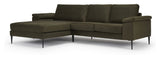 Nabbe 3-pers. Sofa with chaise longue, left green fabric