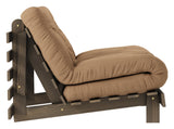 Roots 90 Sofa bed, Brown lacquered pine, Mocca