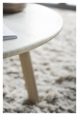 Taransay Coffee table, Beige travertine, White pigm., Ø90