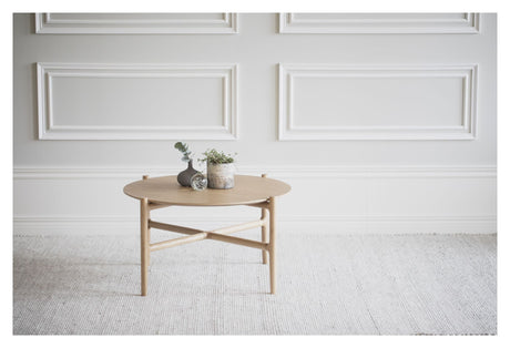 Holton Coffee Table, Ø80, Lacquered Oak