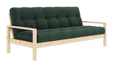 Knob Sofa bed, Lacquered pine, Seaweed velvet