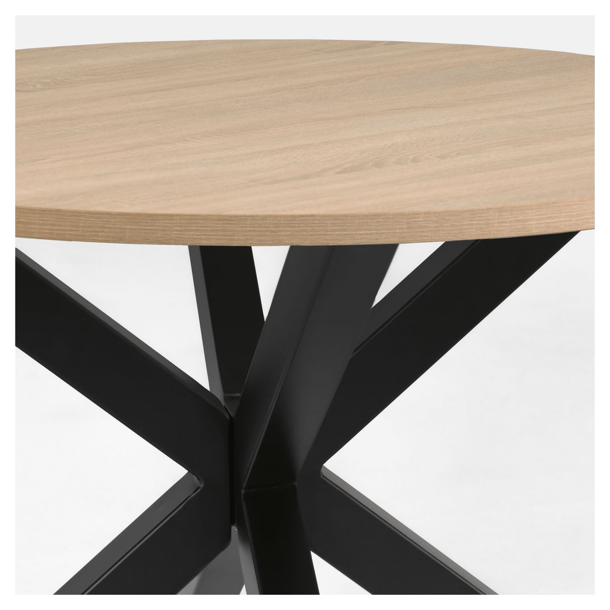 Argo Full Dining Table Ø119, Nature Melamine Top/Black Legs