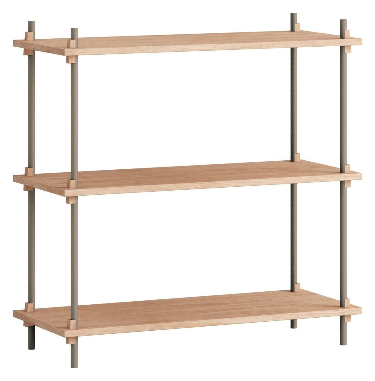 Shelving System, 1 bay, 3 shelves, H:85, Oak/Gray