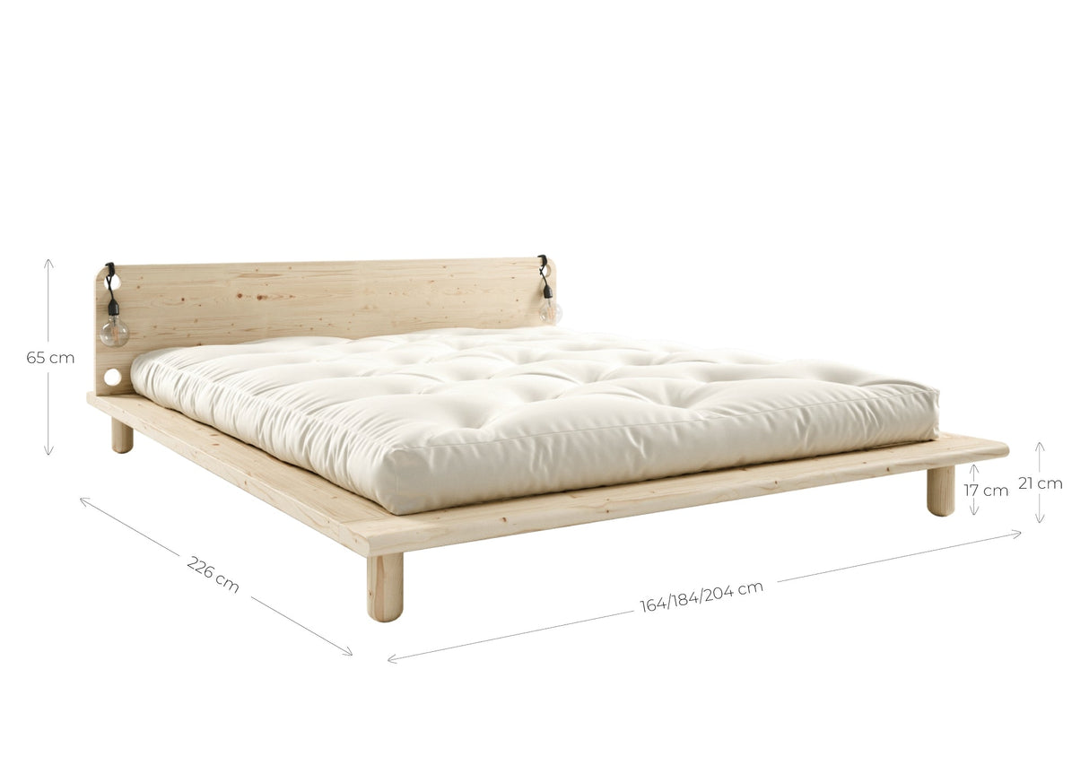 Peek Bed frame w/lamps, Light Wood, 200x140