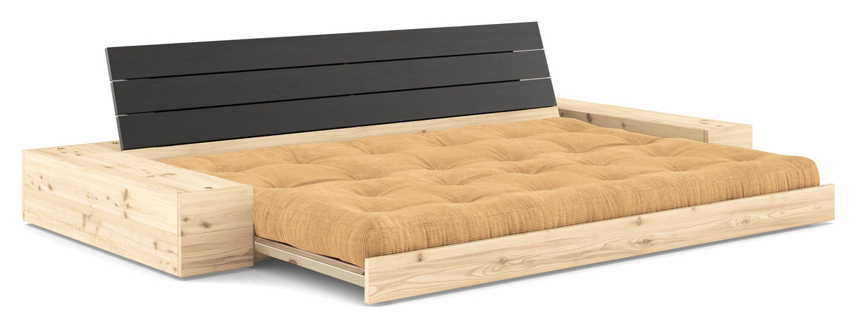 Base Sofa bed with Sideboxes, Fudge Brown/black