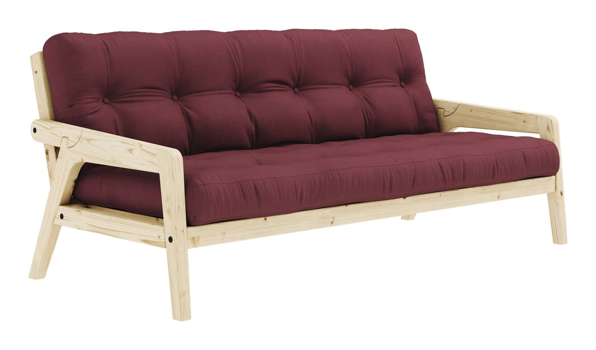 GRAB Sofa bed 130x200, Nature/Bordeaux