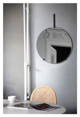 Wall mirror, Ø50, Black