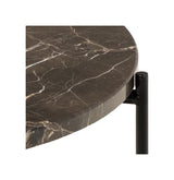 Avila Side table in polished Brown Emperador marble, Ø52