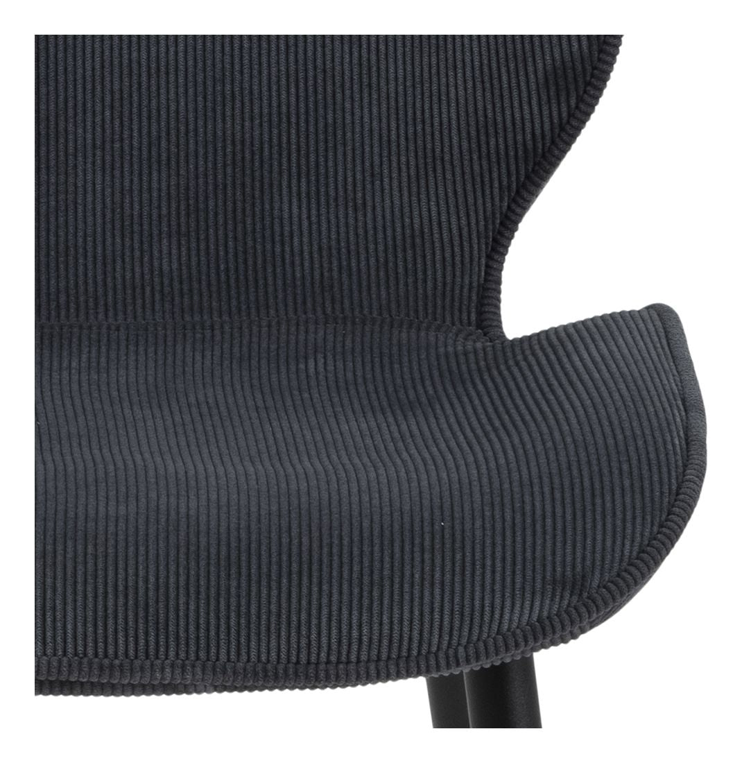 Femke Dining Chair, Anthracite Gray/Black