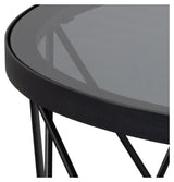 Halstow, coffee table Ø80 - smoked glass