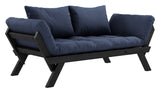 Bebop Sofa bed, Black lacquered, Pine/Navy