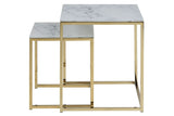 Filippa Interior tables s/2, frosted tempered glass, white marble look