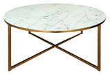 Filippa Coffee table in white w/golden frame Ø80