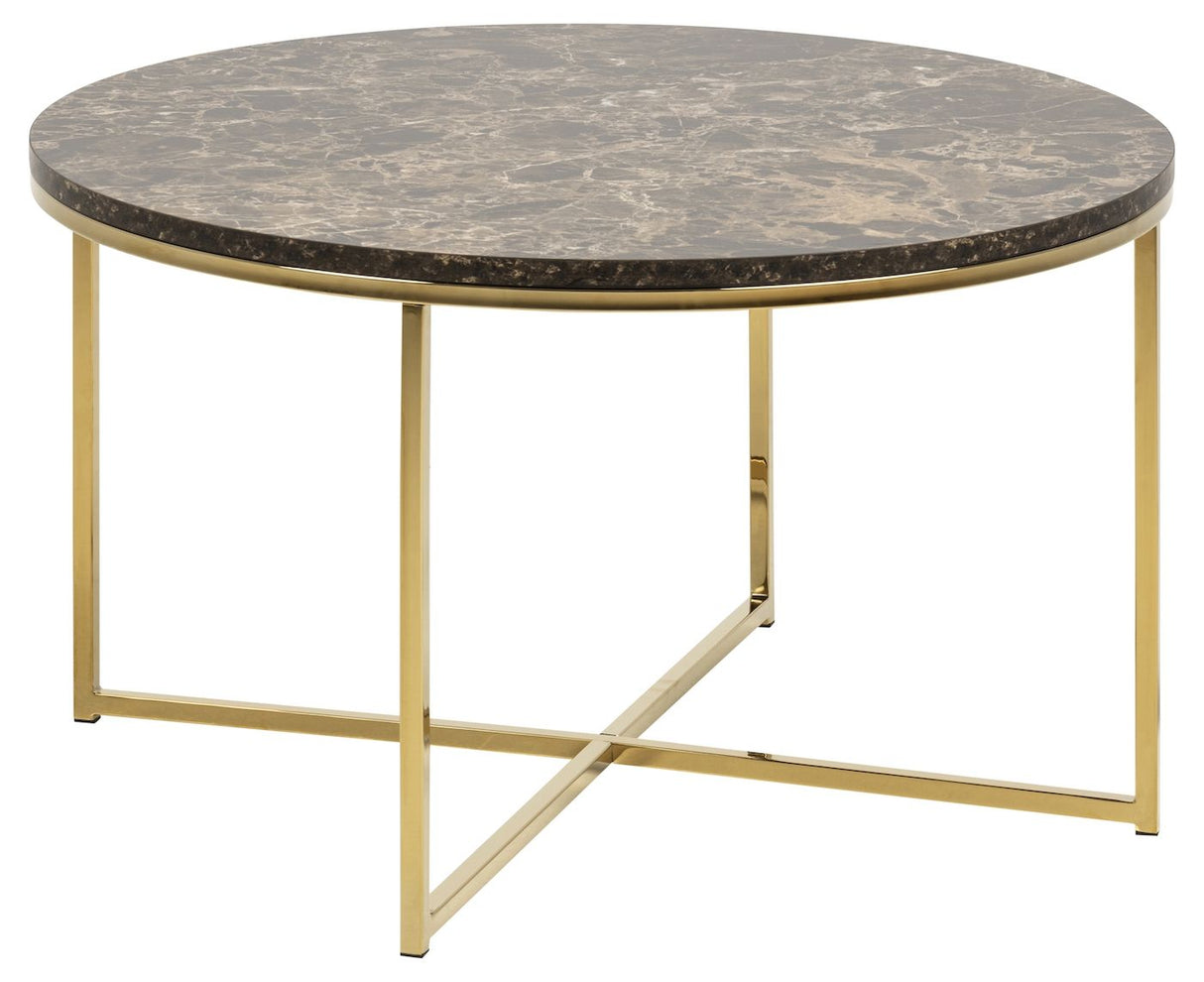 Filippa Coffee Table, Marble Look, Ø80