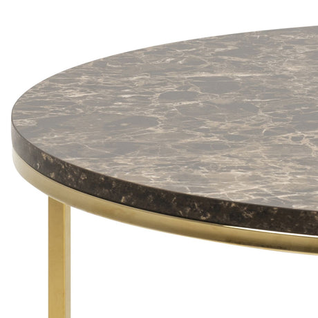 Filippa Coffee Table, Marble Look, Ø80