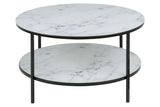 Filippa Coffee table Ø80 m. marble print, White