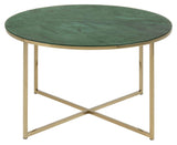 Filippa Coffee table Ø80xH45, Green marble print