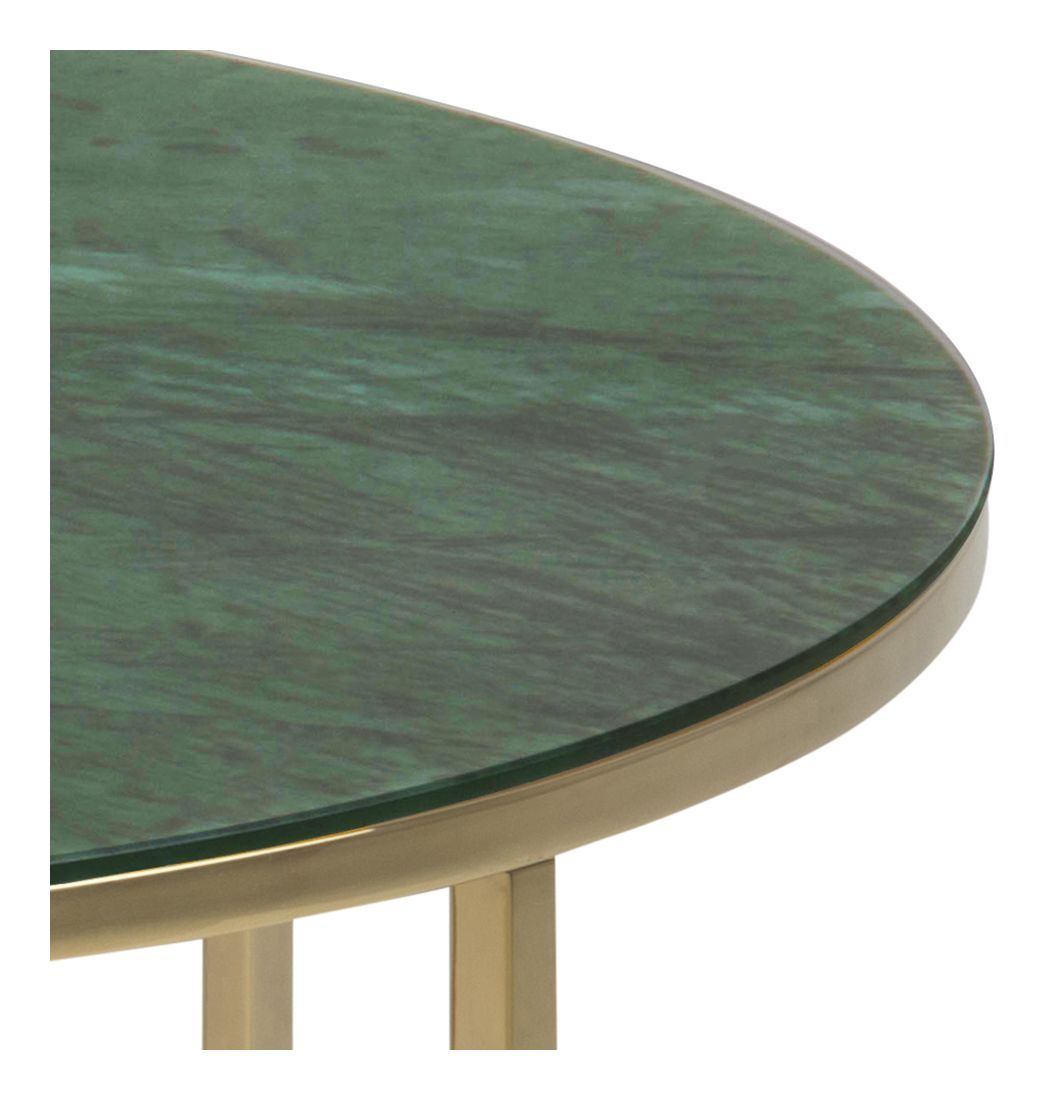 Filippa Coffee table Ø80xH45, Green marble print