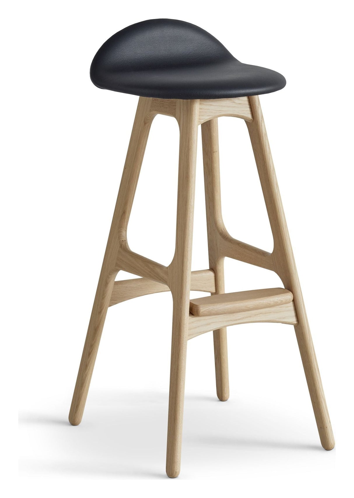 Findahl Buck high Barstool oak/soap, Sydney black leather