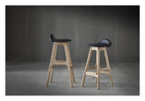 Findahl Buck high Barstool oak/soap, Sydney black leather