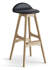 Findahl Buck high Barstool oak/untreated, Sydney black leather